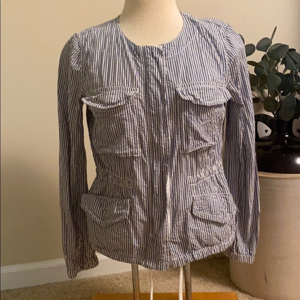 GAP Blue and White Seersucker Jacket